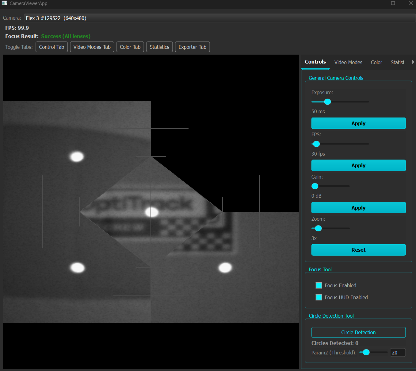 Quality control app for OptiTrack motion capture systems screenshot 1